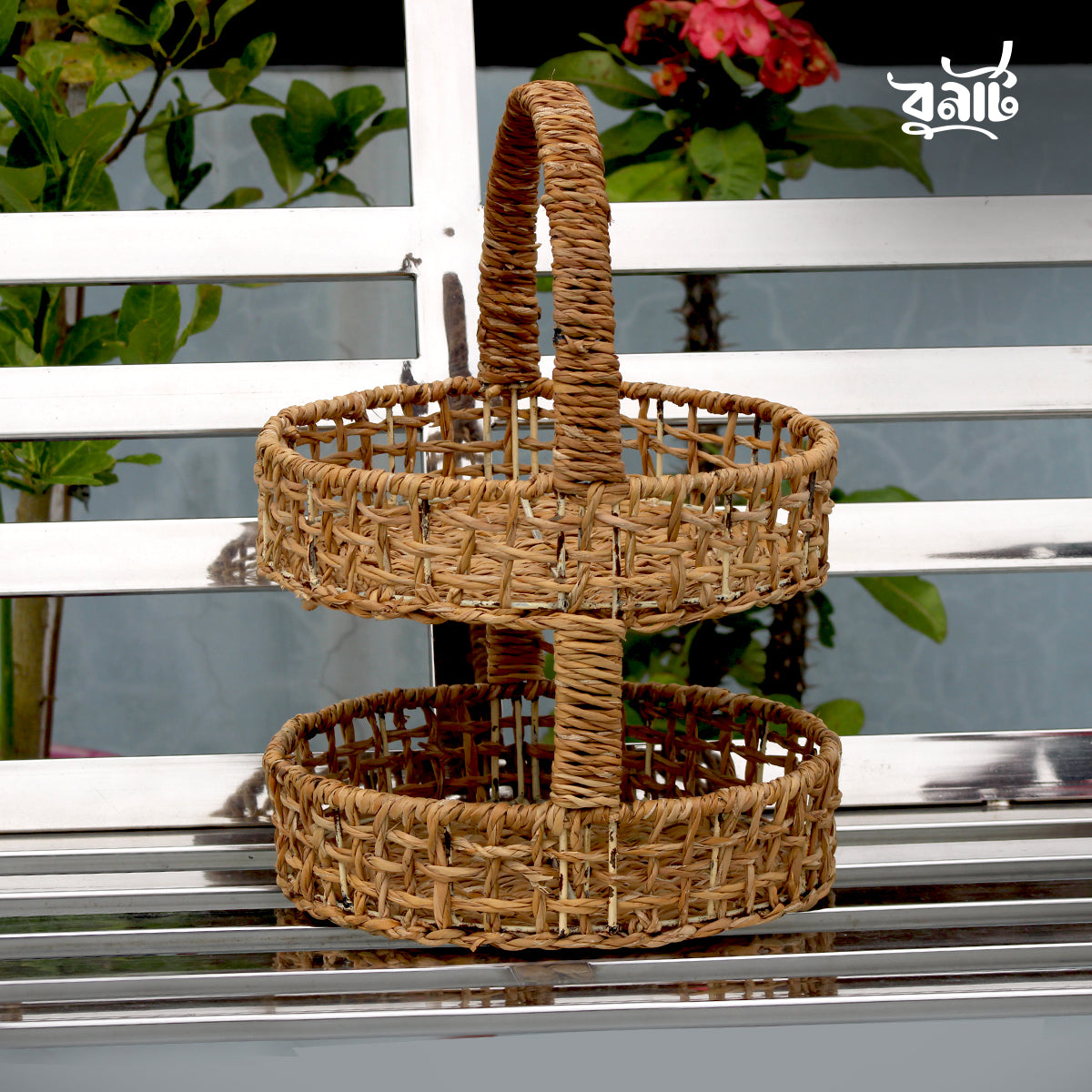 2 tier tray with Solid Iron Frame