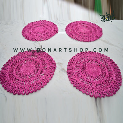 Beny Jute Table Mats  4 PCS (Pink Color)