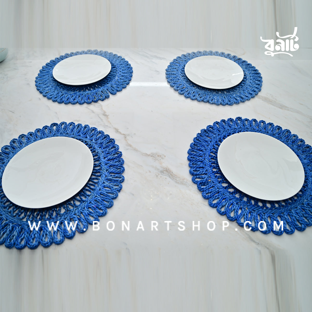 Beny Jute Table Mats 4 PCS (Blue Color)