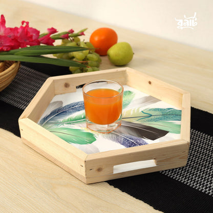 Printed Pine Wood Serving Tray - Bonart