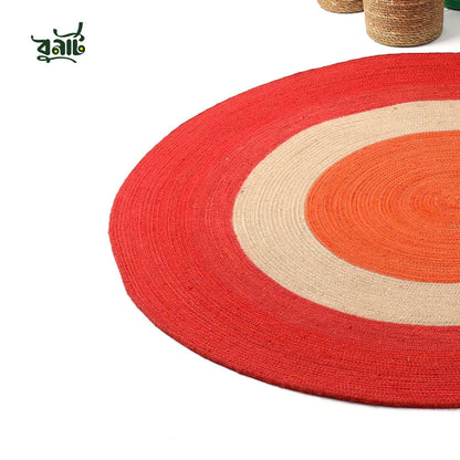 Red & Orange Handmade Jute Rugs - Bonart