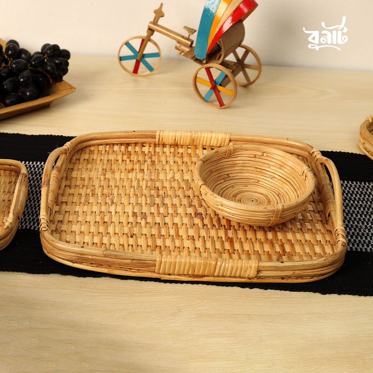 Woven Cane Tray Large - Bonart